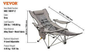 Chaise de camping inclinable & pliante portable robuste pour l'extérieur "VEVOR - Reclinning chair " - Planète Rando