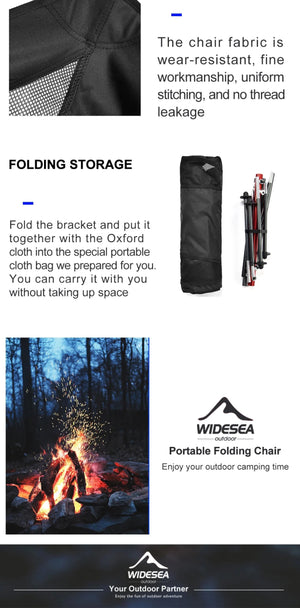 Chaise pliante de camping, mobilier de voyage pliable pour la van - life et vie nomade "Widesea - WSCH series" - Planète Rando