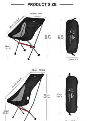Chaise pliante de camping, mobilier de voyage pliable pour la van - life et vie nomade "Widesea - WSCH series" - Planète Rando