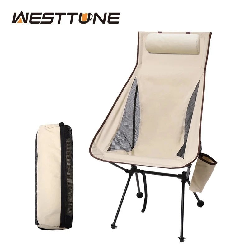 Chaise pliante portable en alliage d'aluminium pour le camping, la pêche et les loisirs "WESTTUNE - Confortable camping chair" - Planète Rando