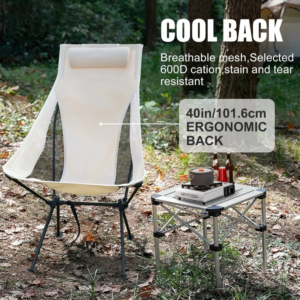 Chaise pliante portable en alliage d'aluminium pour le camping, la pêche et les loisirs "WESTTUNE - Confortable camping chair" - Planète Rando
