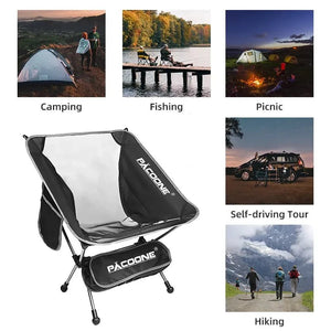 Chaise pliante ultralégère en aluminium pour pour camping et bivouac "Pacoone - camping chair" - Planète Rando