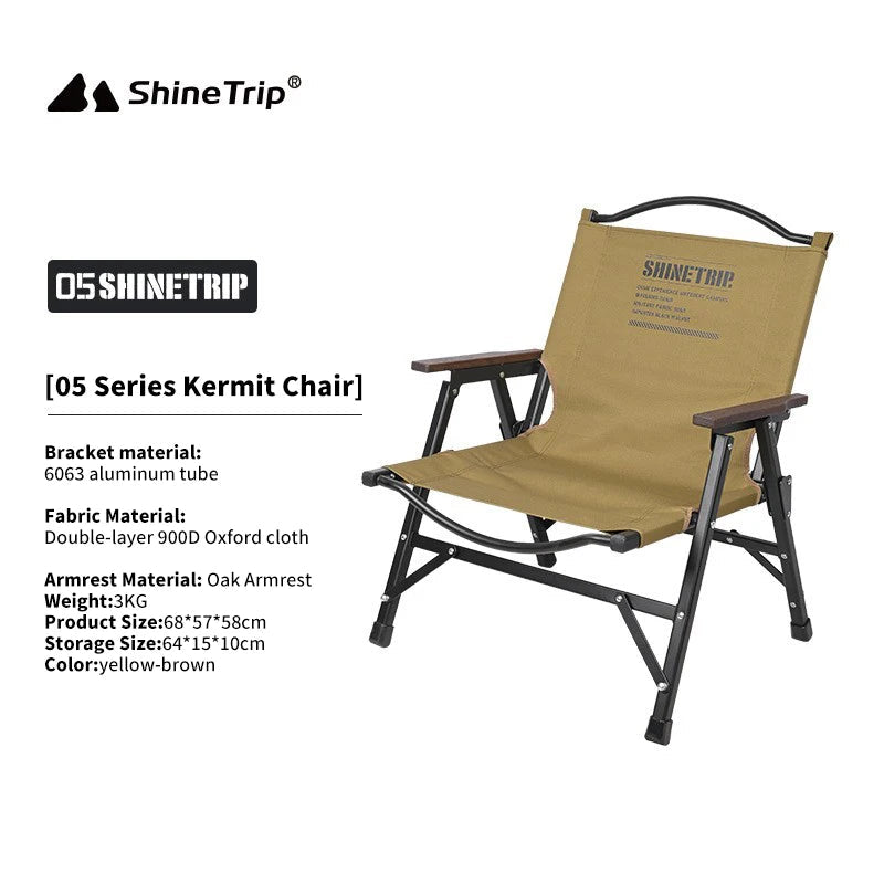 Chaise tactique d'extérieur légère et pliable en aluminium 3kg "ShineTrip - Kermit 05" - Planète Rando