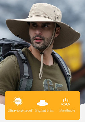Chapeau bob d'été en maille respirante avec protection UV UPF 50+ "HUBTACTIAL - HU1402" - Planète Rando