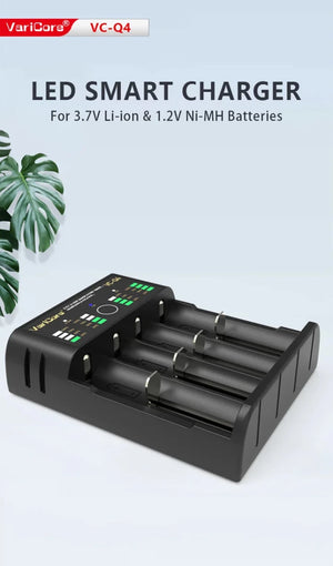 Chargeur intelligent portable pour batteries lithium 3,7V et 1,2 V Ni - MH Ni - Cd AA/AAA "VariCore VCQ4 TC2" - Planète Rando
