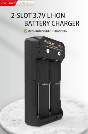 Chargeur intelligent portable pour batteries lithium 3,7V et 1,2 V Ni - MH Ni - Cd AA/AAA "VariCore VCQ4 TC2" - Planète Rando