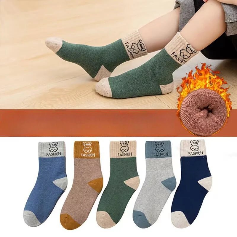 Chaussettes chaude pour enfants 2 - 14 ans 5 paires "Horetong - Fashion Socks" - Planète Rando