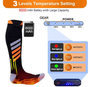 Chaussettes chauffantes rechargeables 6000 mAh pour les sports de plein air "LEOSOXS - Control Socks" - Planète Rando