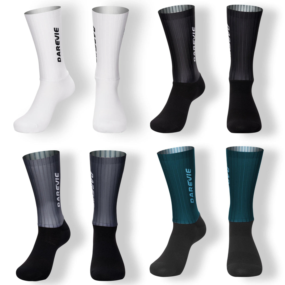 Chaussettes de cyclisme professionnelles pour hommes antidérapantes et respirantes "Darevie - Aero High Speed" - Planète Rando