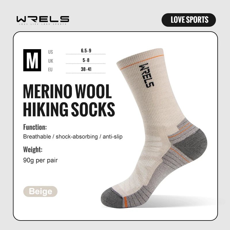 Chaussettes de randonnée en laine mérinos douces et légère mi - mollet "WRELS - Hiking Socks" - Planète Rando