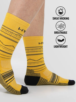 Chaussettes de randonnée en laine mérinos douces et légère mi - mollet "WRELS - Hiking Socks" - Planète Rando