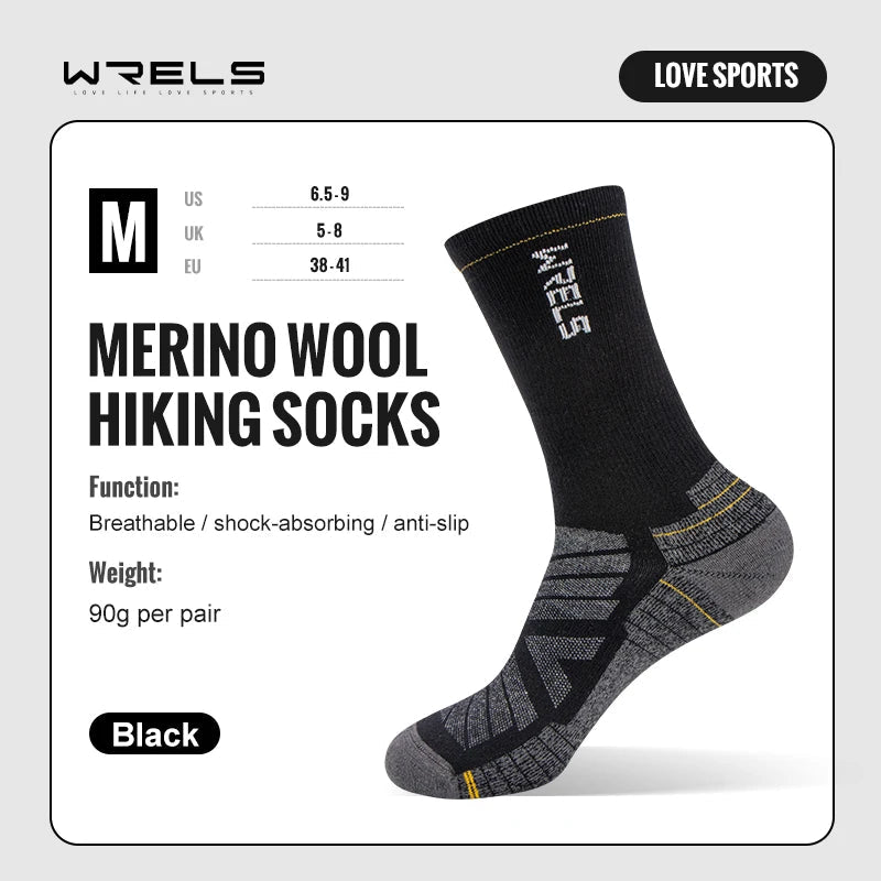Chaussettes de randonnée en laine mérinos douces et légère mi - mollet "WRELS - Hiking Socks" - Planète Rando