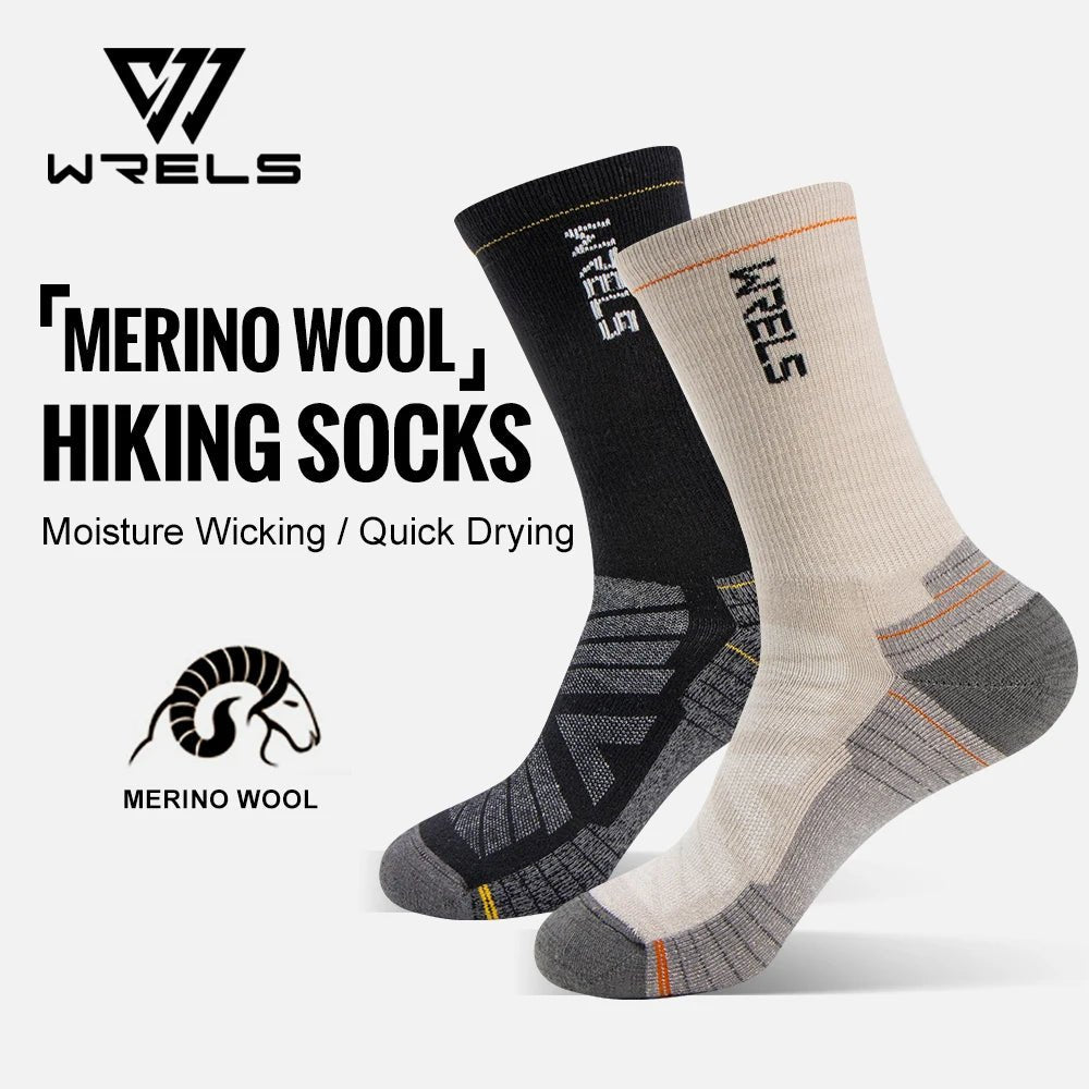 Chaussettes de randonnée en laine mérinos douces et légère mi - mollet "WRELS - Hiking Socks" - Planète Rando