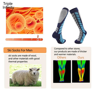 Chaussettes d'hiver pour homme en laine mérinos épaisse et chaude "TRIPLE INFINITY - Elastic Socket" - Planète Rando