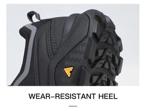 Chaussures de randonnée / trail low-top pour femme "HUMTTO - HT-160560B" grises et blanches en cuir véritable, semelle noire, accents roses, logo Humtto sur le côté et le dessus-idéales pour la randonnée.