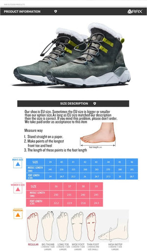 Chaussures de randonnée en cuir véritable chaudes et imperméables pour femme "Rax - Warm" - Planète Rando