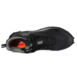 Humtto chaussures de randonnée mid-top pour homme "HT210500A" avec protection splash-proof, semelle robuste, fermeture à lacets et logo de la marque sur fond blanc.