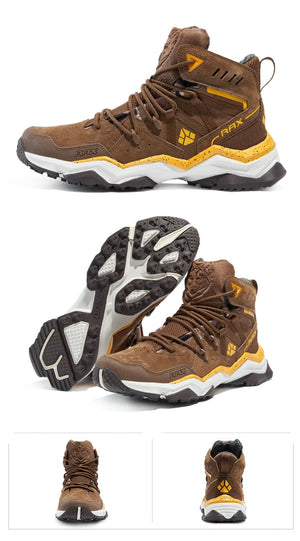 Chaussures de randonnée mi - hautes & imperméables en cuir véritable unisexe "RAX - 20009" - Planète Rando