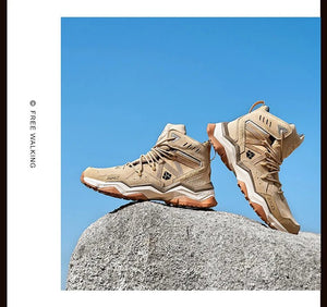 Chaussures de randonnée mi - hautes & imperméables en cuir véritable unisexe "RAX - 20009" - Planète Rando