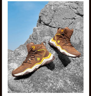 Chaussures de randonnée mi - hautes & imperméables en cuir véritable unisexe "RAX - 20009" - Planète Rando