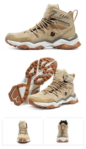 Chaussures de randonnée mi - hautes & imperméables en cuir véritable unisexe "RAX - 20009" - Planète Rando