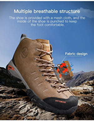Chaussures de randonnée mid - top / bottines d'expédition 100% imperméables pour homme "HUMTTO - HT - 210371A" - Planète Rando