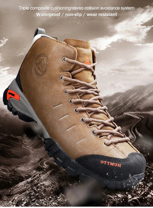 Chaussures de randonnée mid - top / bottines d'expédition 100% imperméables pour homme "HUMTTO - HT - 210371A" - Planète Rando