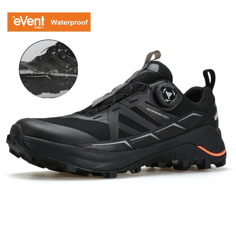 Les chaussures de trail Humtto RKT Explosive Force pour homme sont dotées de la technologie eVent® Dynamic Waterproof, de semelles robustes et d'un système de laçage rapide - des chaussures imperméables homme idéales pour le confort et la performance dans toutes les aventures.