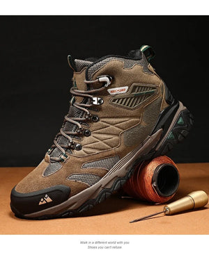 Chaussures de trekking montantes / bottes d'hiver avec HikeGrip en daim imperméable pour homme "HIKEUP - 20213" - Planète Rando