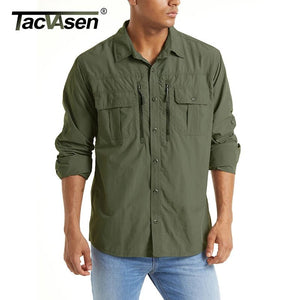 Chemise cargo en maille respirante avec poches zippées pour homme "TACVASEN - LSST085" - Planète Rando