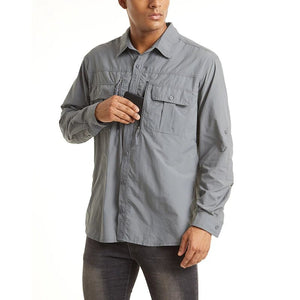 Chemise cargo en maille respirante avec poches zippées pour homme "TACVASEN - LSST085" - Planète Rando