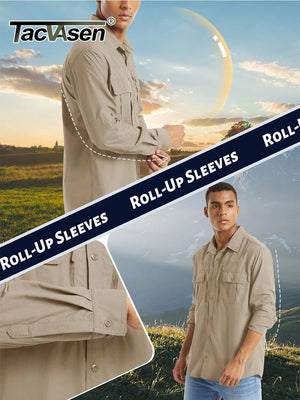 Chemise cargo en maille respirante avec poches zippées pour homme "TACVASEN - LSST085" - Planète Rando