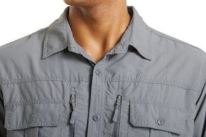 Chemise cargo en maille respirante avec poches zippées pour homme "TACVASEN - LSST085" - Planète Rando