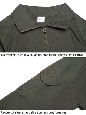 Chemise de combat à manches longues en coton ripstop pour homme "TACVASEN - LSTS139" - Planète Rando