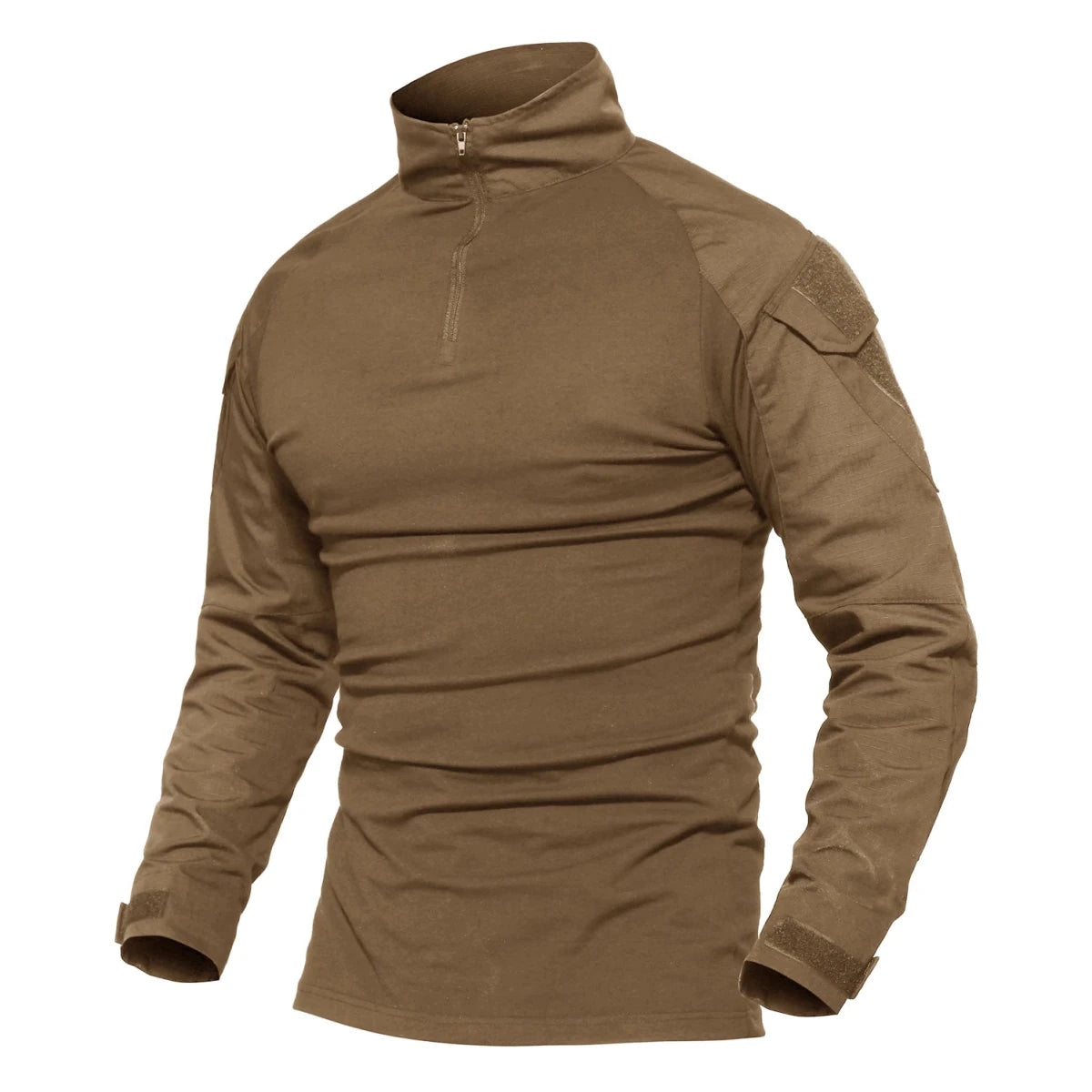Chemise de combat / T-shirt tactique à manches longues,fermeture éclair 1/4 en coton et polyester "TACVASEN - TS001" - Planète Rando