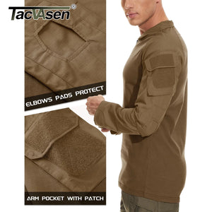 Chemise de combat / T-shirt tactique à manches longues,fermeture éclair 1/4 en coton et polyester "TACVASEN - TS001" - Planète Rando