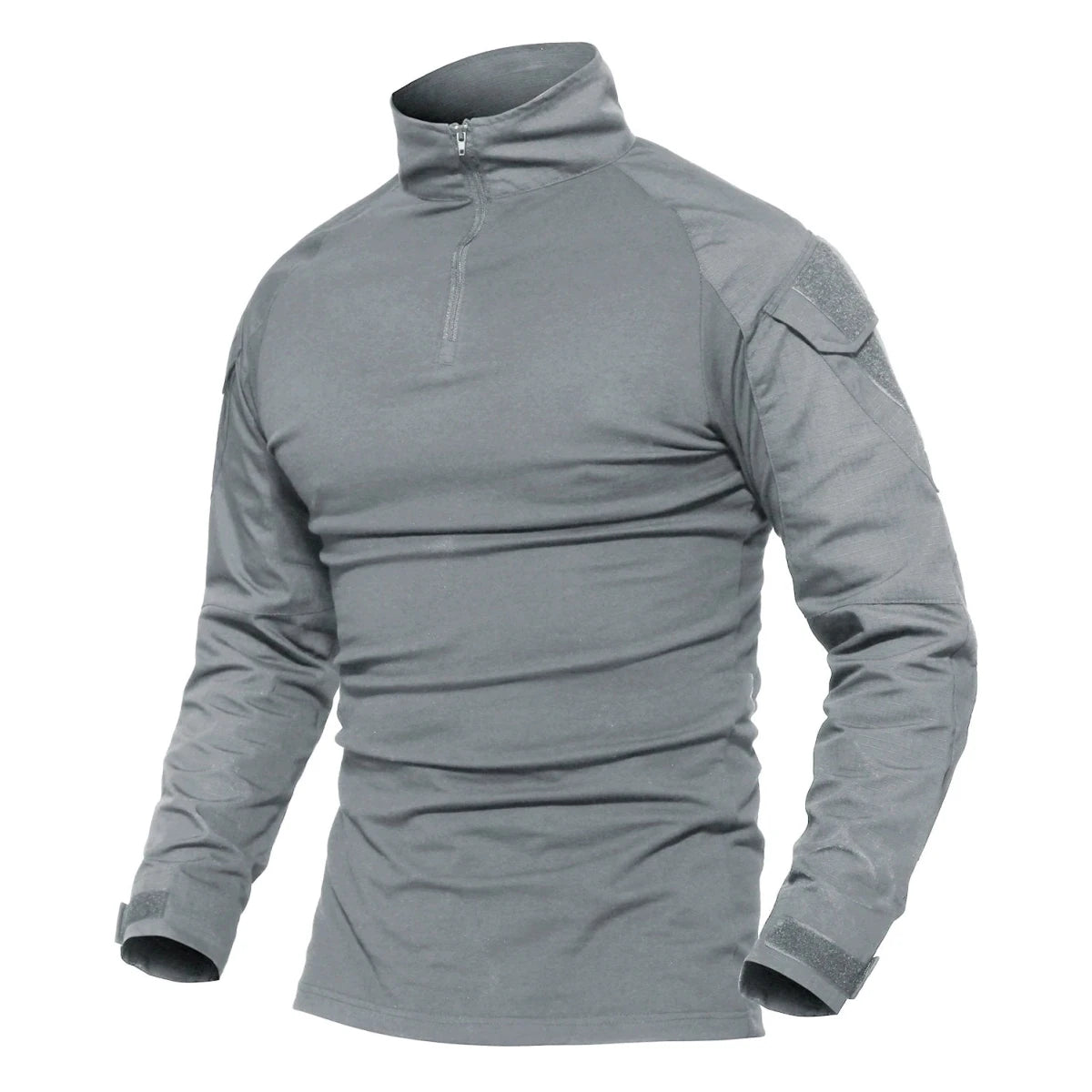 Chemise de combat / T-shirt tactique à manches longues,fermeture éclair 1/4 en coton et polyester "TACVASEN - TS001" - Planète Rando