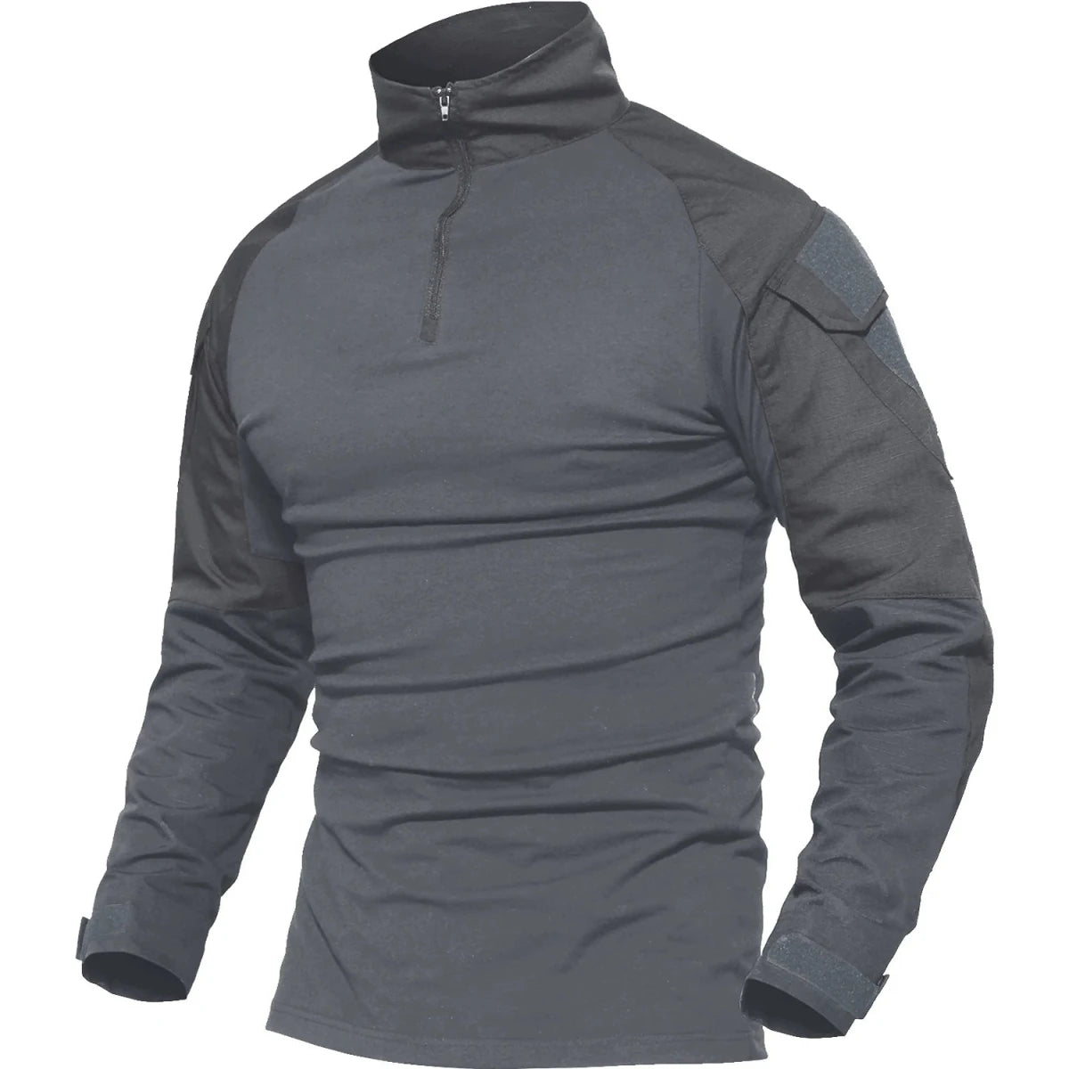 Chemise de combat / T-shirt tactique à manches longues,fermeture éclair 1/4 en coton et polyester "TACVASEN - TS001" - Planète Rando