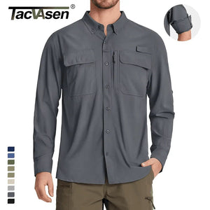 Chemises de randonnée à manches longues et protection solaire UPF 50+ pour homme "TACVASEN - ST144" - Planète Rando