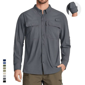 Chemises de randonnée à manches longues et protection solaire UPF 50+ pour homme "TACVASEN - ST144" - Planète Rando