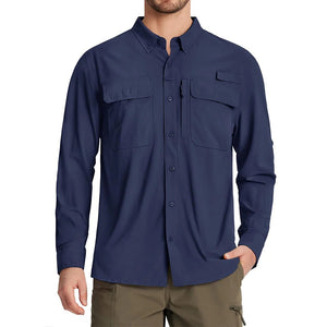Chemises de randonnée à manches longues et protection solaire UPF 50+ pour homme "TACVASEN - ST144" - Planète Rando