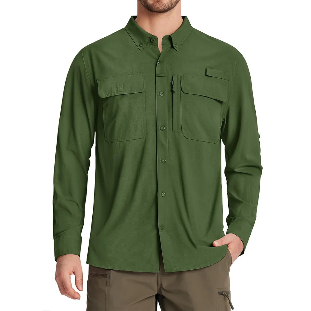 Chemises de randonnée à manches longues et protection solaire UPF 50+ pour homme "TACVASEN - ST144" - Planète Rando