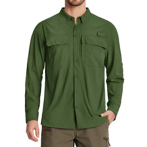 Chemises de randonnée à manches longues et protection solaire UPF 50+ pour homme "TACVASEN - ST144" - Planète Rando