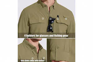 Chemises de randonnée à manches longues et protection solaire UPF 50+ pour homme "TACVASEN - ST144" - Planète Rando