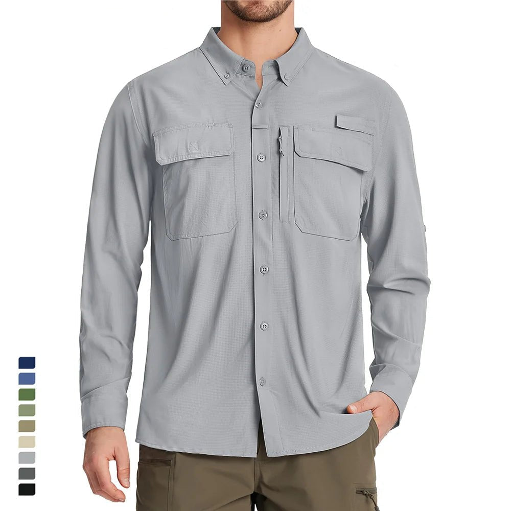 Chemises de randonnée à manches longues et protection solaire UPF 50+ pour homme "TACVASEN - ST144" - Planète Rando