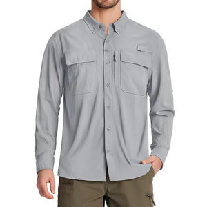 Chemises de randonnée à manches longues et protection solaire UPF 50+ pour homme "TACVASEN - ST144" - Planète Rando