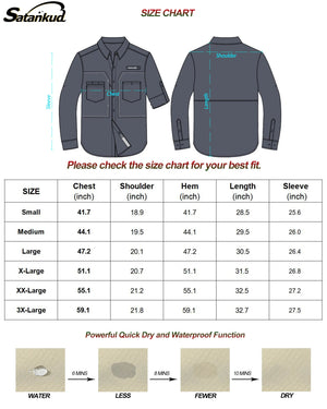 Chemises de randonnée / pêche à manches longues pour homme Quickdry UPF 50+ "Satankud - CXY23026" - Planète Rando