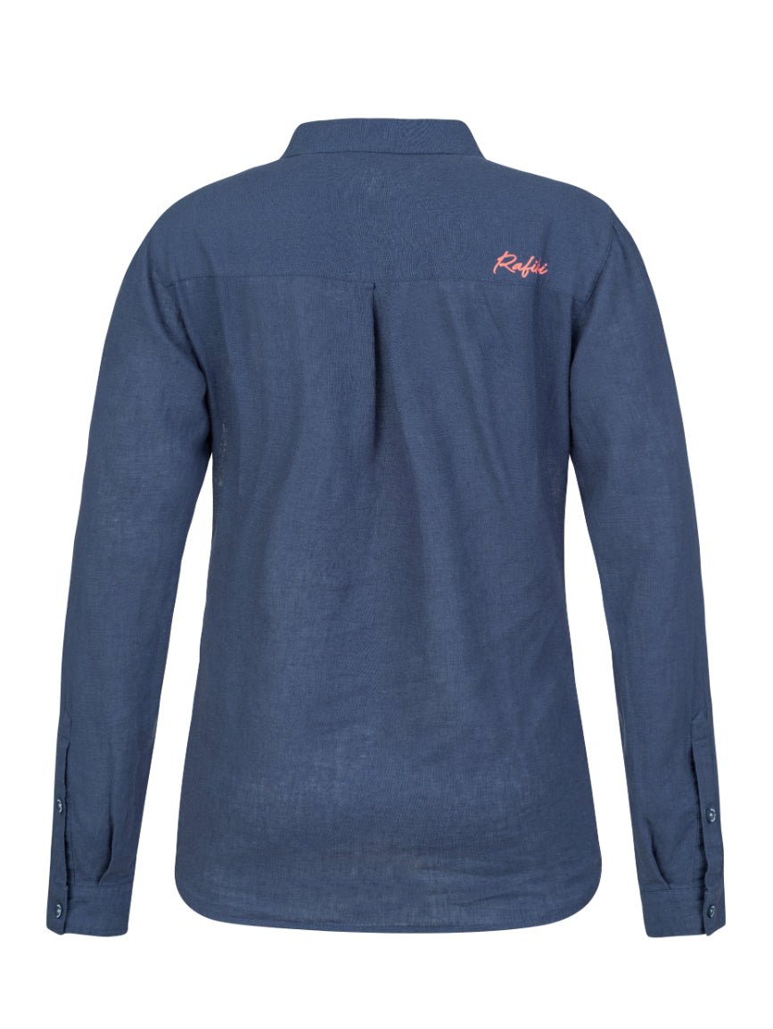 Chemiste de randonnée estivale en coton et lin pour femme "Rafiki − SAUME" - Planète Rando