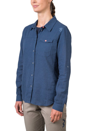 Chemiste de randonnée estivale en coton et lin pour femme "Rafiki − SAUME" - Planète Rando