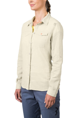 Chemiste de randonnée estivale en coton et lin pour femme "Rafiki − SAUME" - Planète Rando